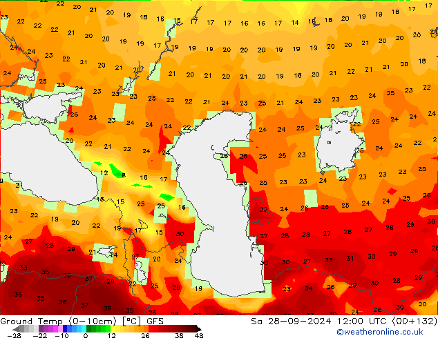 Ground Temp (0-10cm) GFS Sa 28.09.2024 12 UTC