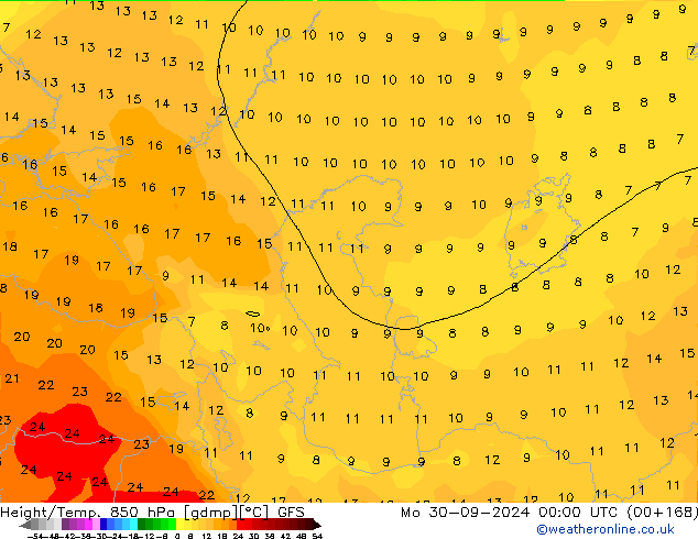 Z500/Regen(+SLP)/Z850 GFS ma 30.09.2024 00 UTC