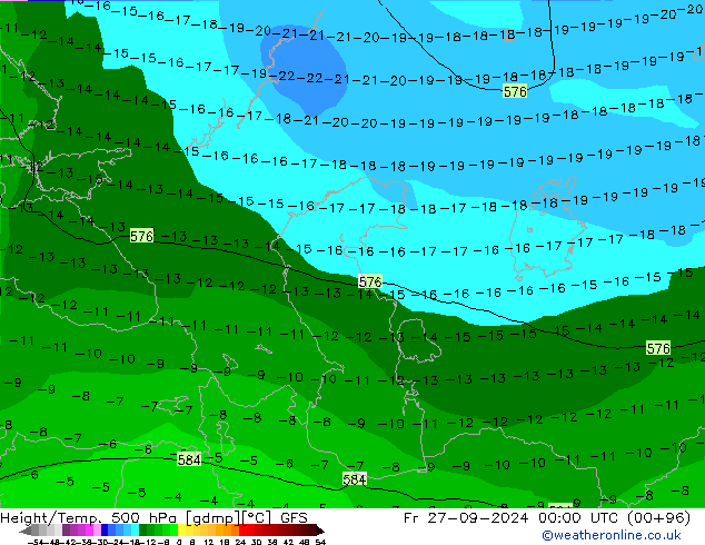 Z500/Rain (+SLP)/Z850 GFS пт 27.09.2024 00 UTC