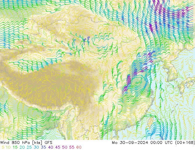 Vento 850 hPa GFS Seg 30.09.2024 00 UTC