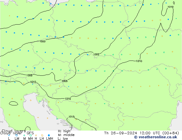 Cloud layer GFS  26.09.2024 12 UTC