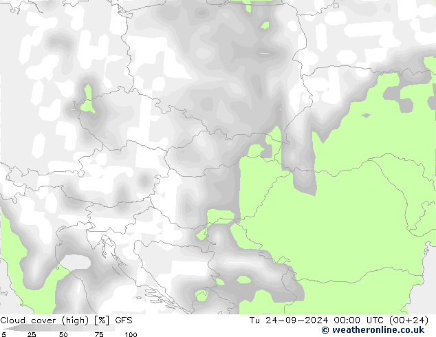 Wolken (hohe) GFS Di 24.09.2024 00 UTC