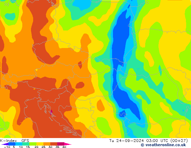 K-Index GFS  24.09.2024 03 UTC