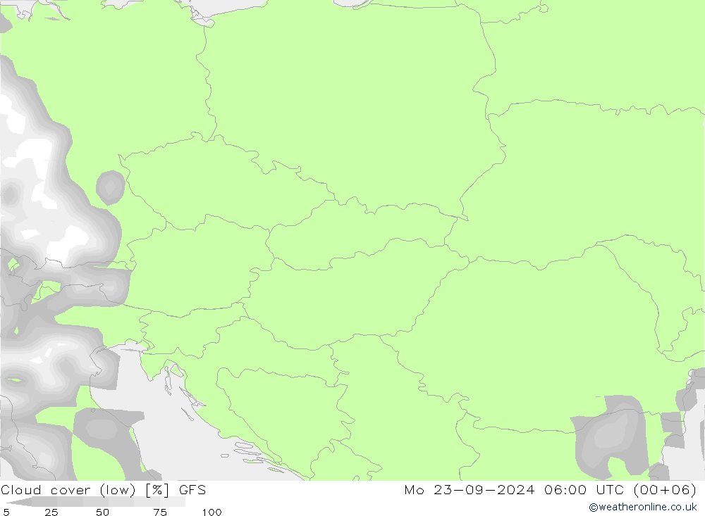 nízká (vysoký,uprostřed,oblaka) GFS Po 23.09.2024 06 UTC