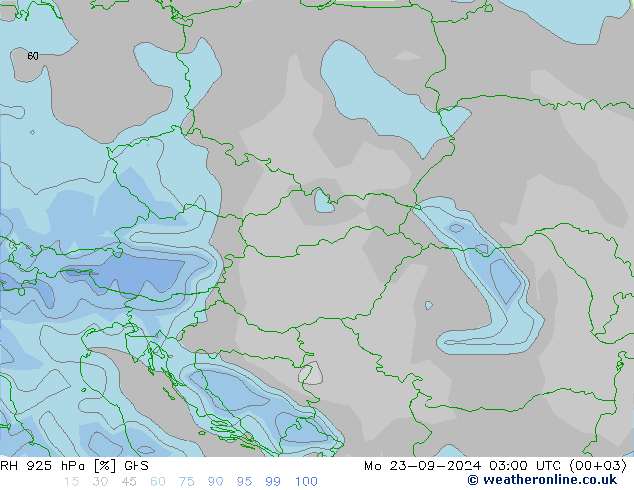 RH 925 hPa GFS Září 2024