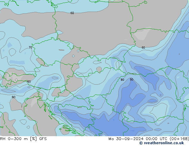 RH 0-300 m GFS Mo 30.09.2024 00 UTC