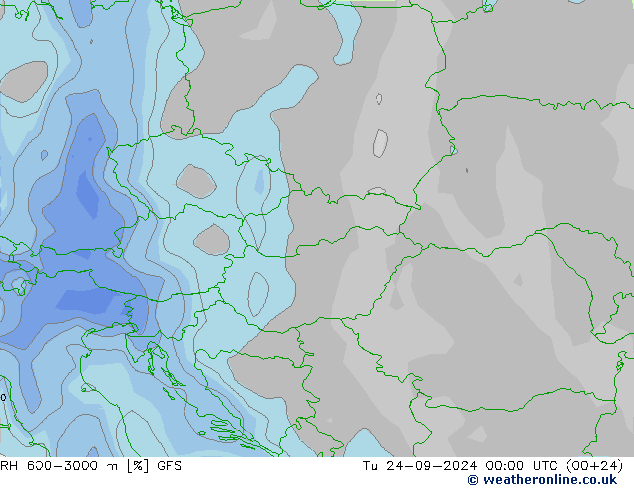 RH 600-3000 m GFS Tu 24.09.2024 00 UTC