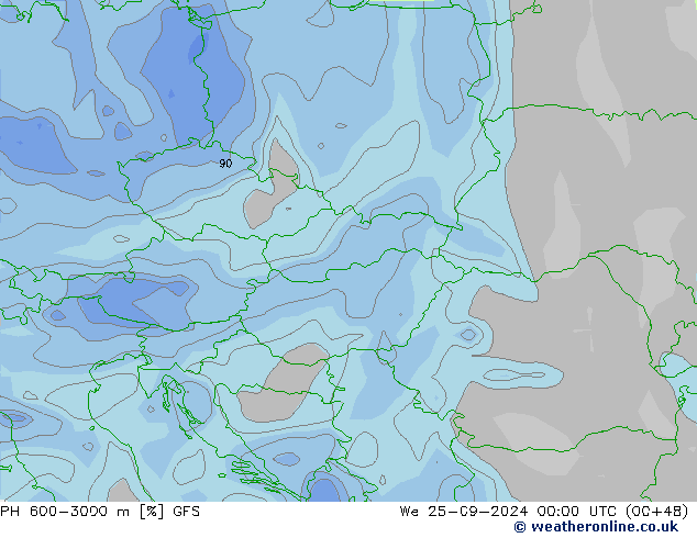 RV 600-3000 m GFS wo 25.09.2024 00 UTC