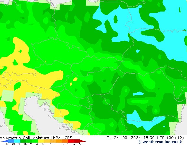 Volumetric Soil Moisture GFS Tu 24.09.2024 18 UTC