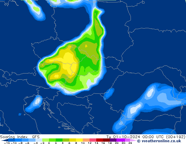 Soaring Index GFS Tu 01.10.2024 00 UTC