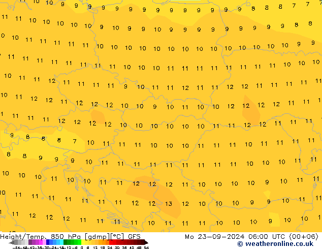 Z500/Rain (+SLP)/Z850 GFS Po 23.09.2024 06 UTC