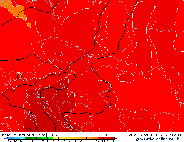 Theta-W 850hPa GFS Di 24.09.2024 06 UTC