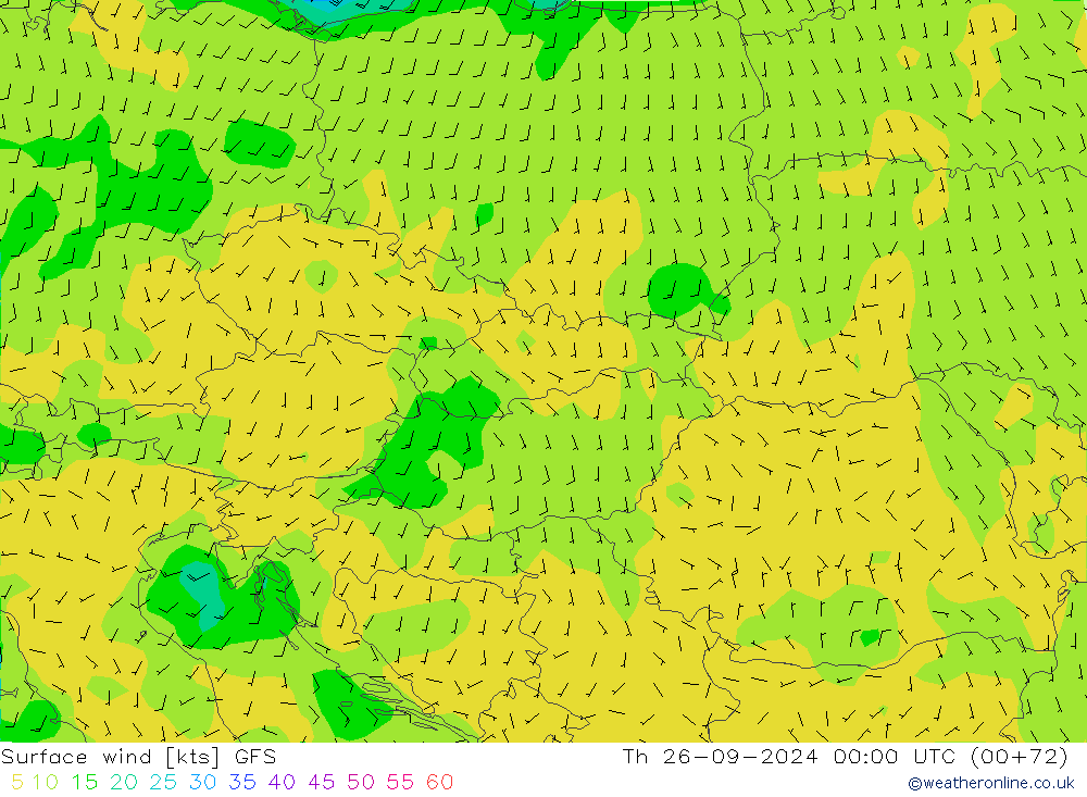 Rüzgar 10 m GFS Per 26.09.2024 00 UTC