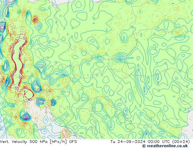 Vert. Velocity 500 hPa GFS mar 24.09.2024 00 UTC