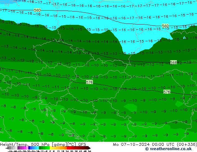 Z500/Rain (+SLP)/Z850 GFS lun 07.10.2024 00 UTC