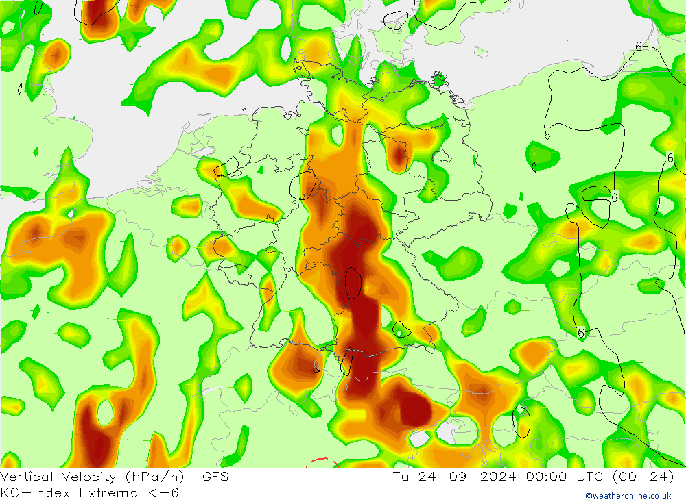 Convectie-Index GFS di 24.09.2024 00 UTC