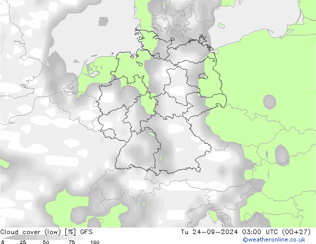 Wolken (tief) GFS Di 24.09.2024 03 UTC