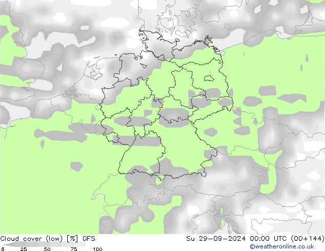 Wolken (tief) GFS So 29.09.2024 00 UTC