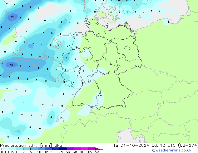 Z500/Rain (+SLP)/Z850 GFS mar 01.10.2024 12 UTC