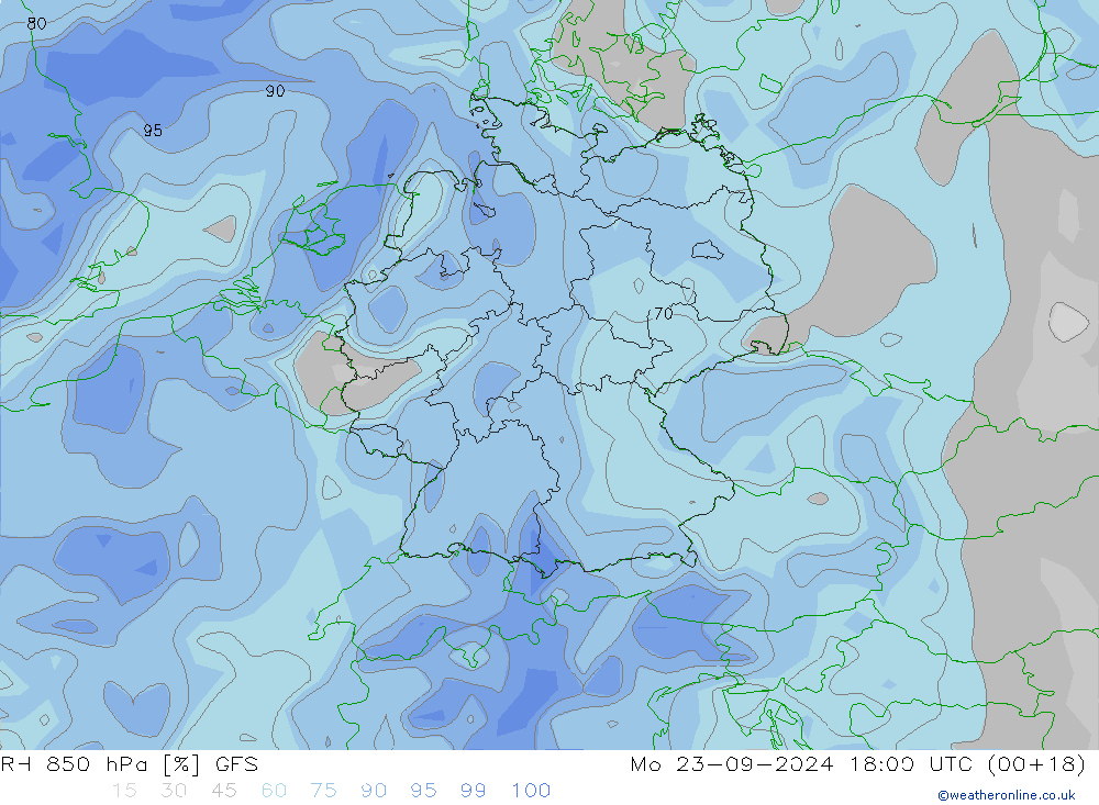 RV 850 hPa GFS ma 23.09.2024 18 UTC