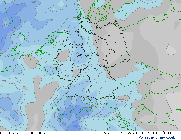 RH 0-300 m GFS Seg 23.09.2024 15 UTC