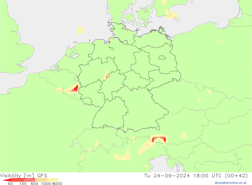 Sichtweite GFS Di 24.09.2024 18 UTC