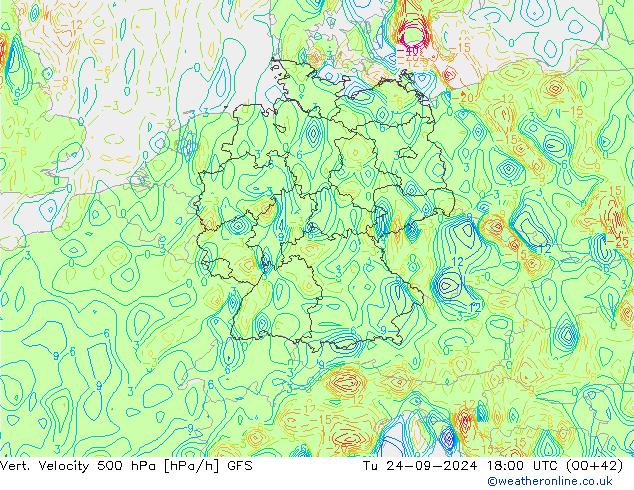 Vert. Velocity 500 гПа GFS вт 24.09.2024 18 UTC