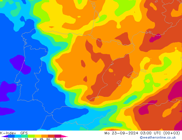 K-Index GFS ma 23.09.2024 03 UTC