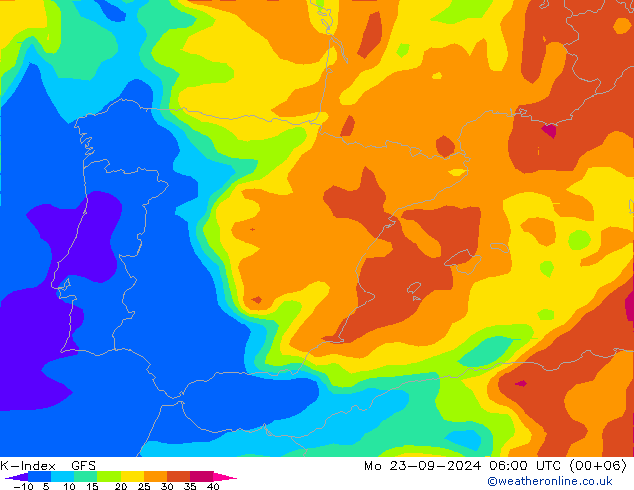 K-Index GFS Mo 23.09.2024 06 UTC