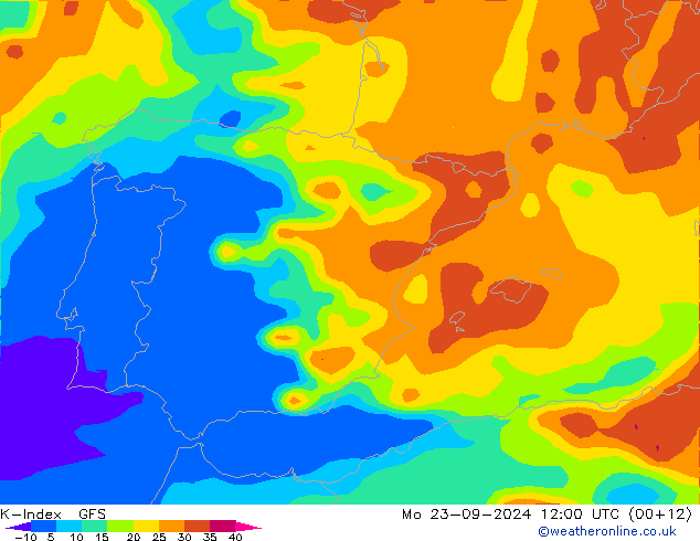 K-Index GFS Po 23.09.2024 12 UTC