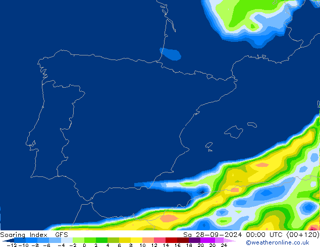 Soaring Index GFS Sáb 28.09.2024 00 UTC