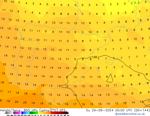 Z500/Rain (+SLP)/Z850 GFS  29.09.2024 00 UTC