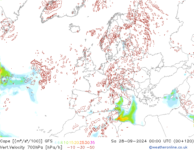 Cape GFS Sa 28.09.2024 00 UTC