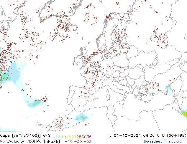 Cape GFS Tu 01.10.2024 06 UTC