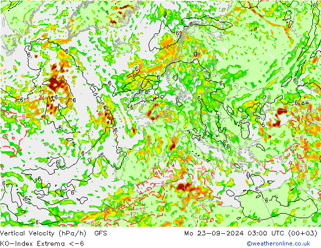 Konvektiv-Index GFS Mo 23.09.2024 03 UTC