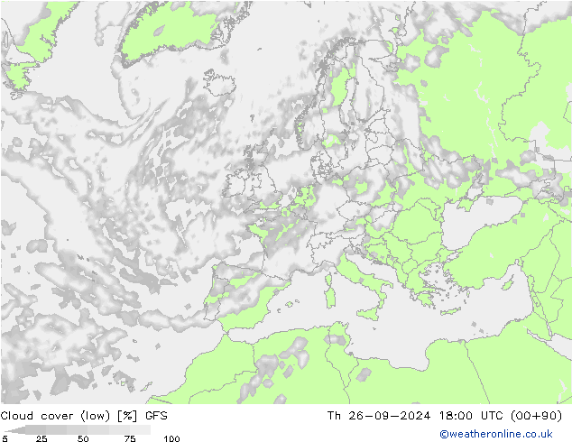 Bulutlar (düşük) GFS Per 26.09.2024 18 UTC