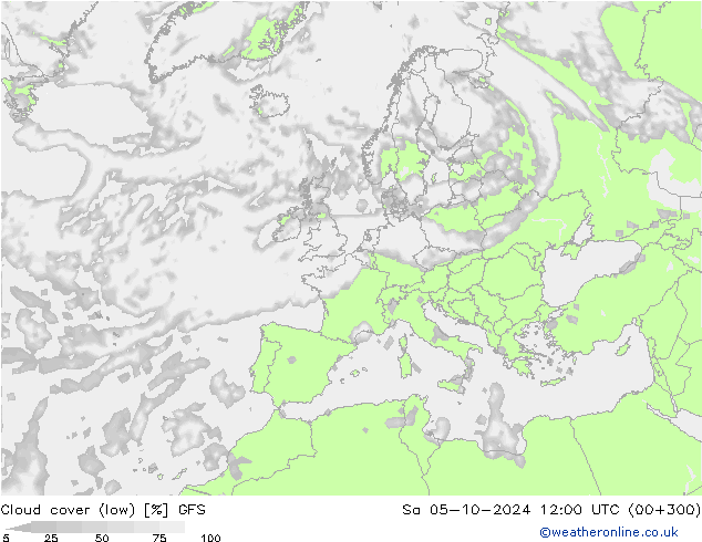 Wolken (tief) GFS Sa 05.10.2024 12 UTC