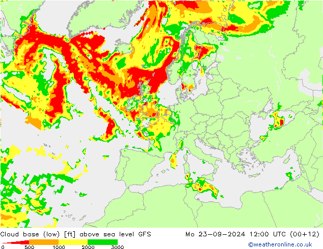 Cloud base (low) GFS Settembre 2024