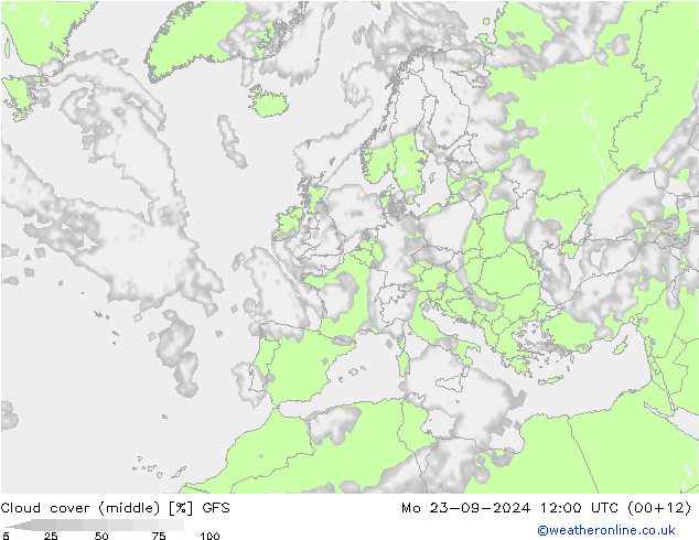 Wolken (mittel) GFS Mo 23.09.2024 12 UTC