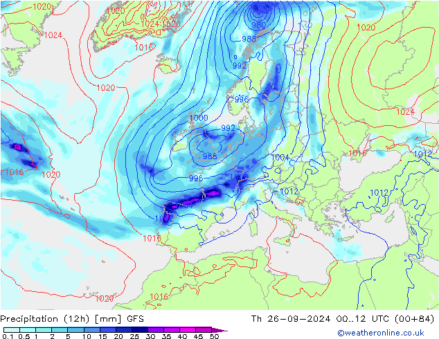  (12h) GFS  26.09.2024 12 UTC