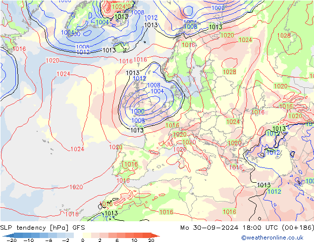 tendencja GFS pon. 30.09.2024 18 UTC