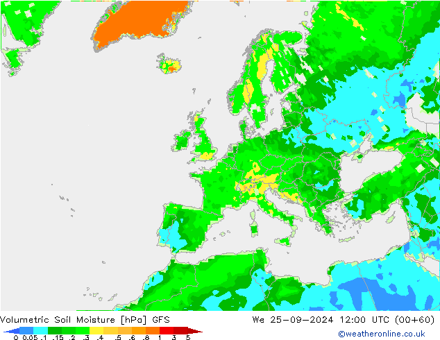 Wassergehalt GFS Mi 25.09.2024 12 UTC