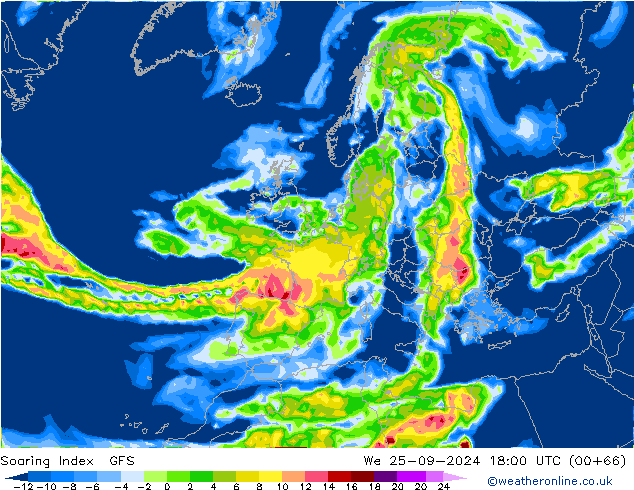 Soaring Index GFS mer 25.09.2024 18 UTC