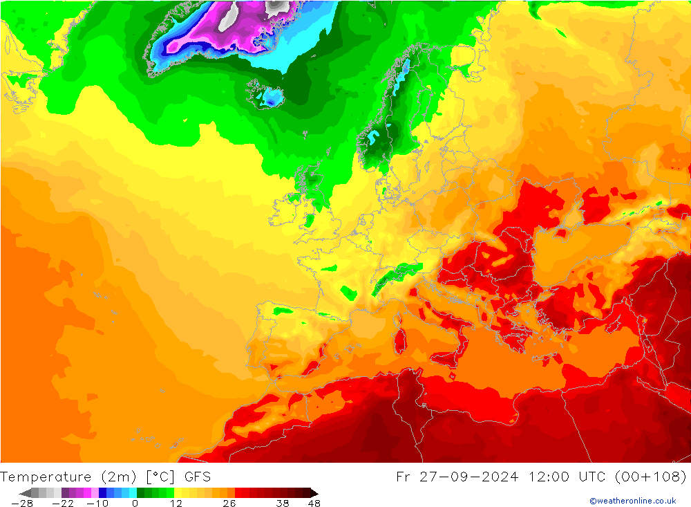 Temperature (2m) GFS September 2024