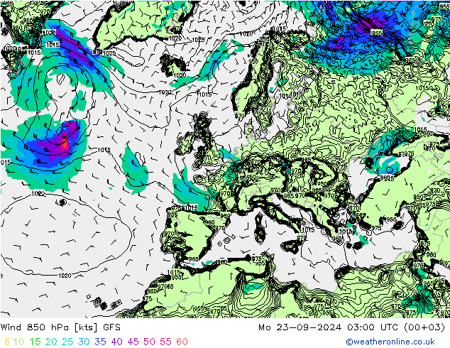  850 hPa GFS  23.09.2024 03 UTC