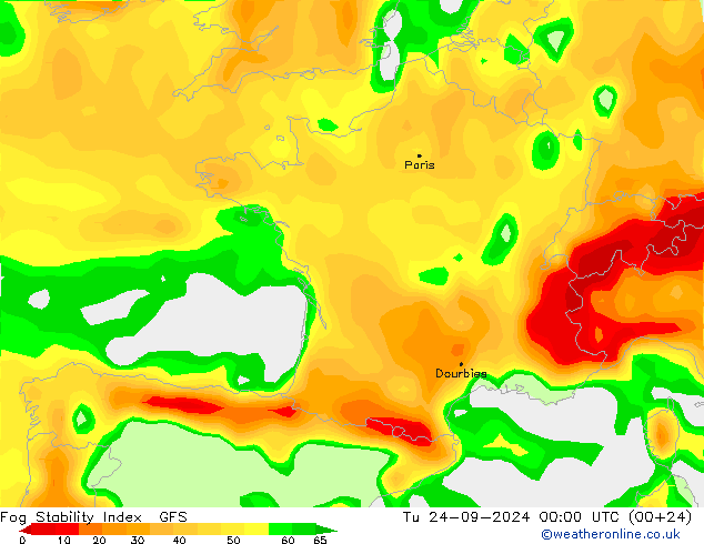 Fog Stability Index GFS wrzesień 2024