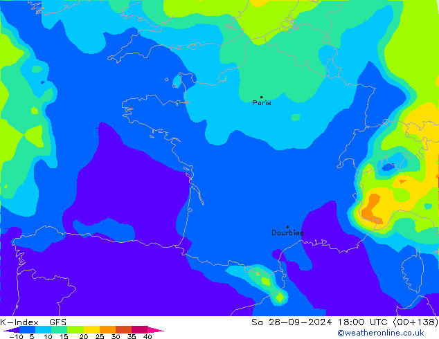 K-Index GFS Sa 28.09.2024 18 UTC