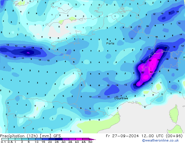 opad (12h) GFS pt. 27.09.2024 00 UTC