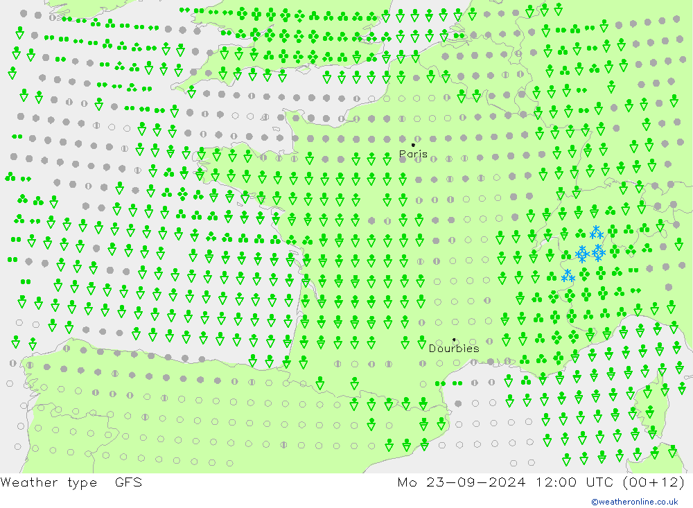 Modellwetter GFS Mo 23.09.2024 12 UTC