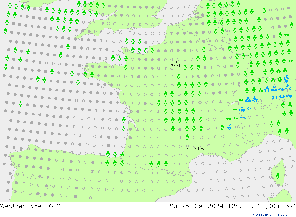 Weather type GFS Sa 28.09.2024 12 UTC